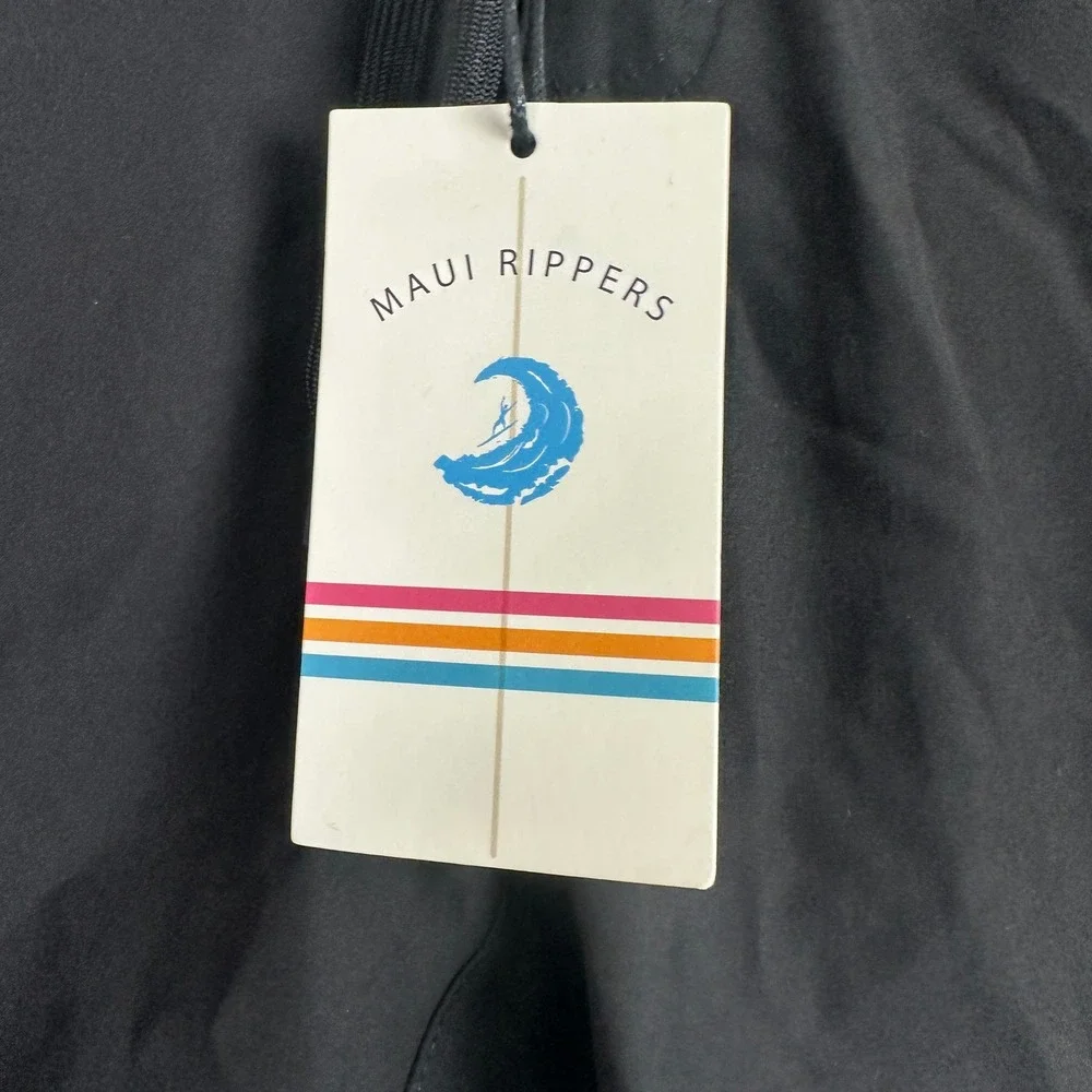 Maui Rippers Board Shorts Women 0 Black 4-Way Stretch Cargo Pocket Surf Swimwear